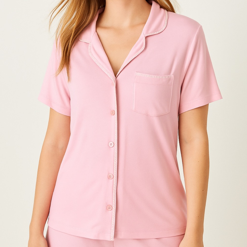 Aerie Pink Real Soft Short Sleeve Pajama Top XL